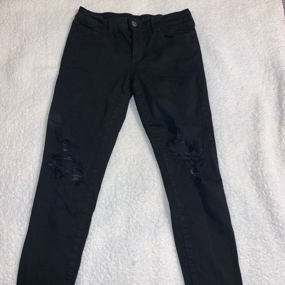 AE black ripped jeans